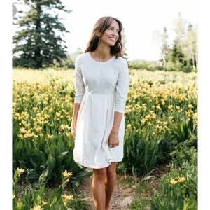 Mo:Vint NWT Clad&Cloth beige baby doll dress womens size small neutral